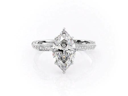 The Caroline Set With A 2.5 Carat Marquise Lab Diamond Cheap