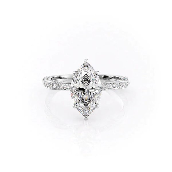 The Caroline Set With A 2.5 Carat Marquise Lab Diamond Cheap