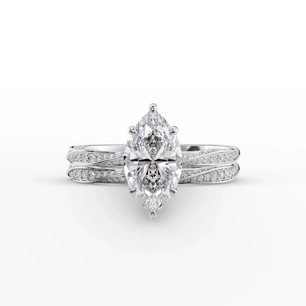 The Caroline Set With A 2 Carat Marquise Lab Diamond Online Hot Sale