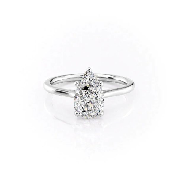 The Lexie Set With A 2 Carat Pear Lab Diamond on Sale