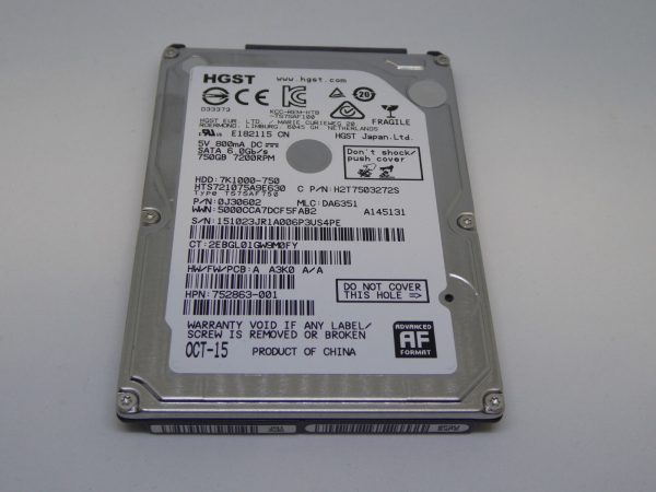 Notebook Festplatte 750GB-7200U min 2,5  SATA2 3GB s HGST Neu bulk Online now