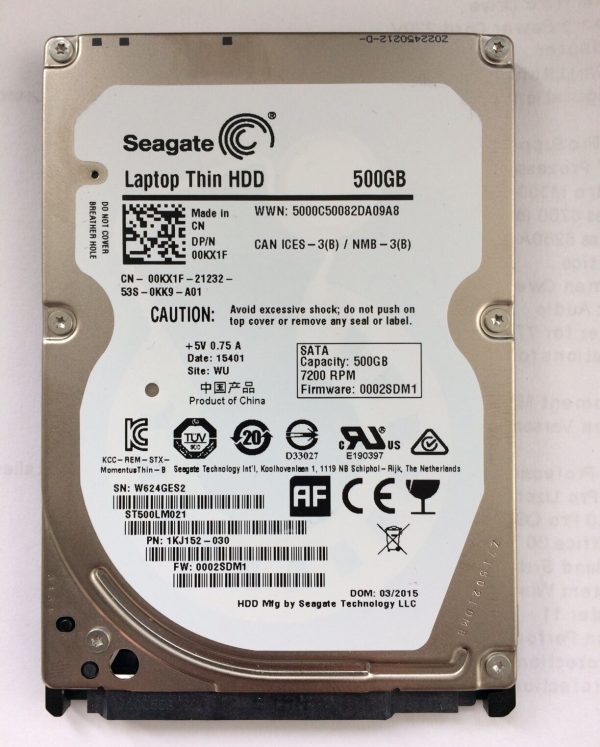 Dell 500GB-7200U min Thin HDD DP N 00KX1F Seagate ST500LM021 For Discount