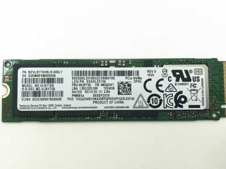 Lenovo 1000GB m.2 SSD PCIe 00UP736 Samsung PM981a Thinkpad P73 T490s X1 T590 X13 on Sale