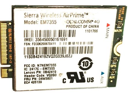 Lenovo AirPrime EM7355 LTE 04W3801 L540 T431s T440 T440s T440p T540 X1 C Bulk Online