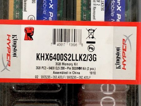 Kingston HyperX SO-DIMM Kit 3GB, DDR2-800, (KHX6400S2LLK2 3G) Neu, OVP Online Hot Sale