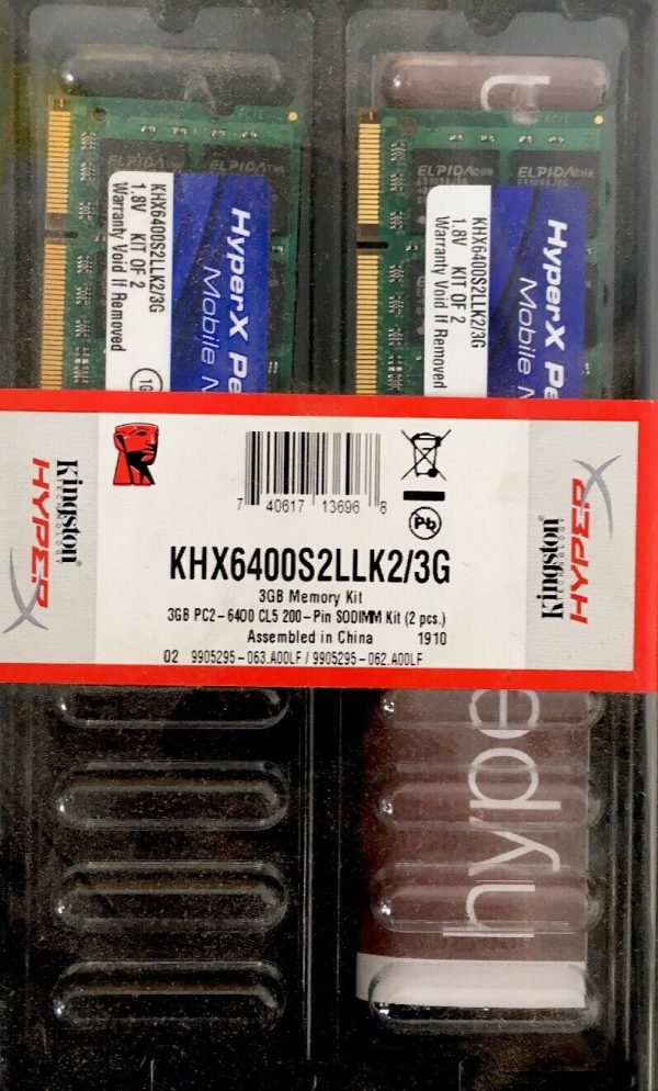 Kingston HyperX SO-DIMM Kit 3GB, DDR2-800, (KHX6400S2LLK2 3G) Neu, OVP Online Hot Sale