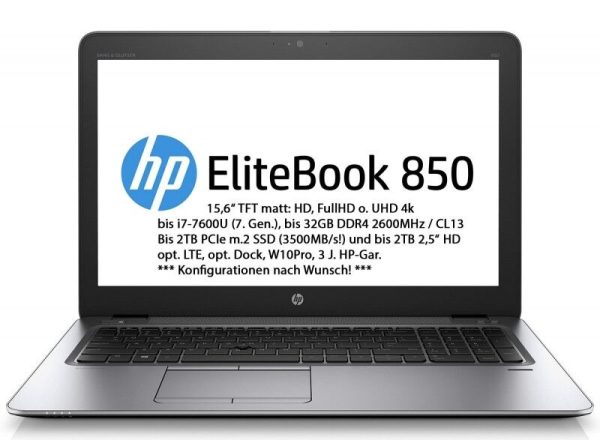 HP Elitebook 850 G4 Z2W91ET 15,6   FHD i7-7500U 8GB 256GB-SSD-m.2 HD620 Fashion