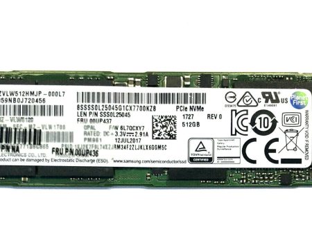 Lenovo 00UP437 512GB m.2 2280 SSD PCIe NVMe Samsung PM961 für Thinkpad Re MWSt. on Sale