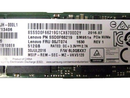 Samsung SM951a 512GB m.2 2280 SSD PCIe NVMe Neu Re MWSt. For Discount