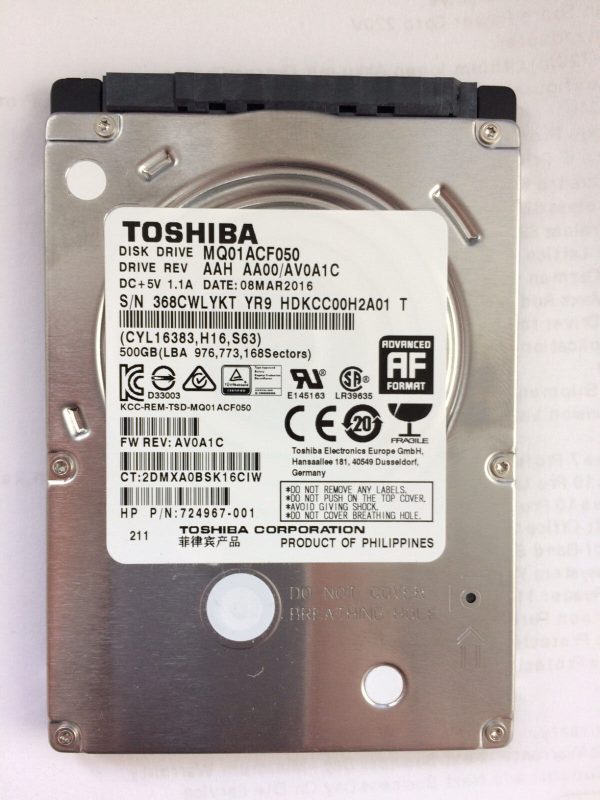 Original HP 500GB-7200U min Toshiba HP N: 724967-001 MQ01ACF050 For Discount