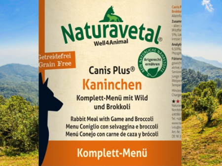 Naturavetal Canis Plus Compleet-Menu Konijn met Wild en Broccoli Fashion