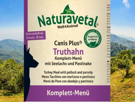 Naturavetal Canis Plus Compleet-Menu Kalkoen met Koolvis en Pastinaak For Discount