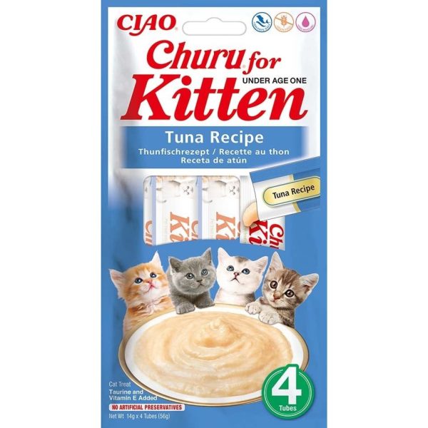 Katten snoepjes Churu voor kittens Puree Tonijn Online now