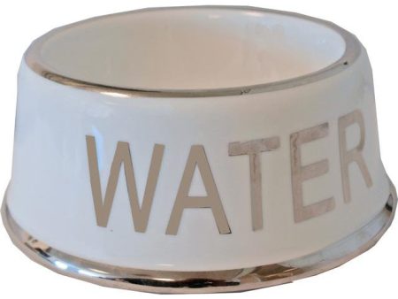 Hondenwaterbak wit zilver ”WATER For Sale