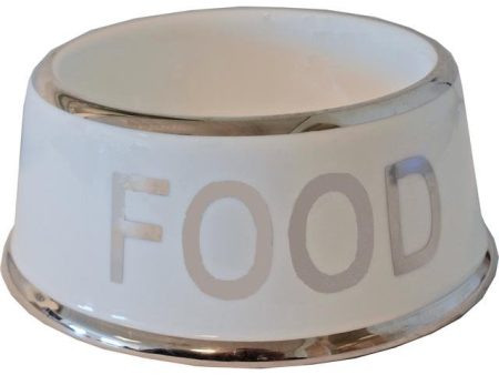 Hondeneetbak wit zilver ”FOOD” Supply