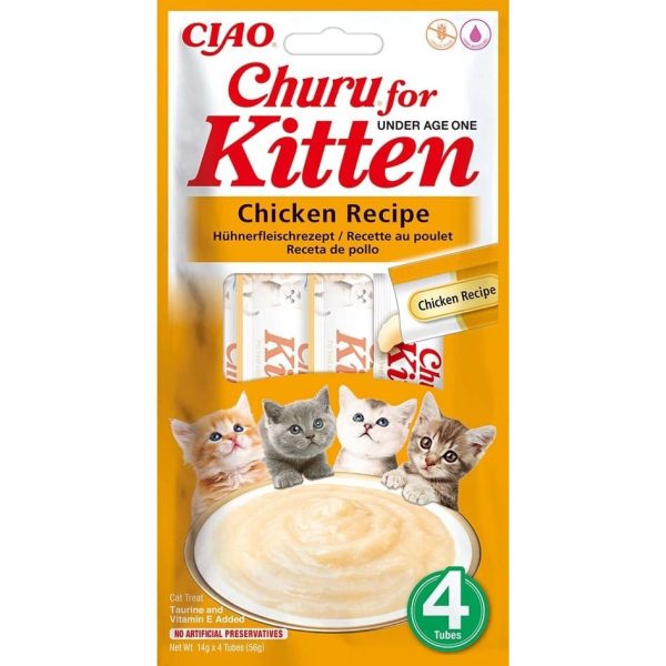 Katten snoepjes Churu voor kittens Puree Kip Online Sale