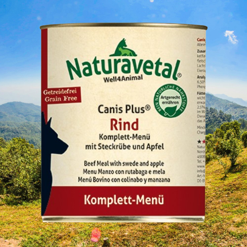 Naturavetal Canis Plus Compleet-Menu Rund Met Koolraap en Appel Online Sale