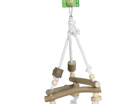 Vogelspeelgoed Boon triangel touw + hout +houten kralen 37cm Hot on Sale