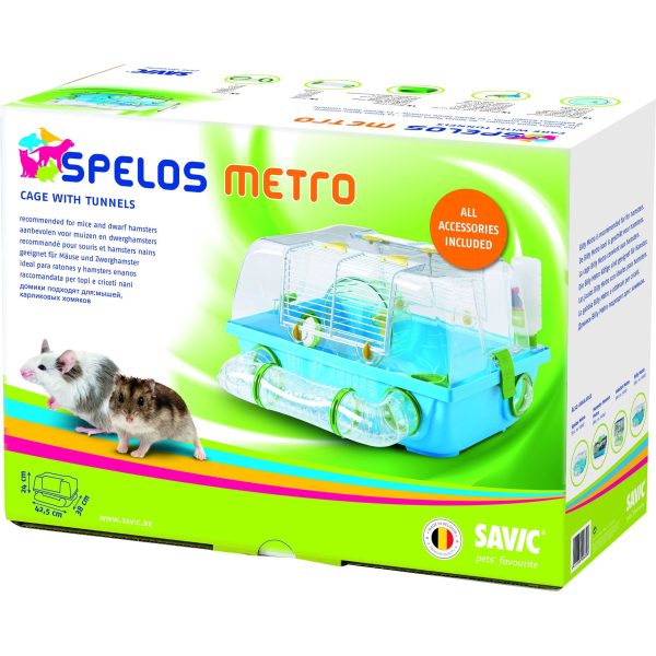 Savic hamsterkooi met buis Spelos metro, blauw. Online