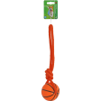 Honden speelgoed Boon hond speelgoed basketbal TPR oranje 8cm met touwlus Online