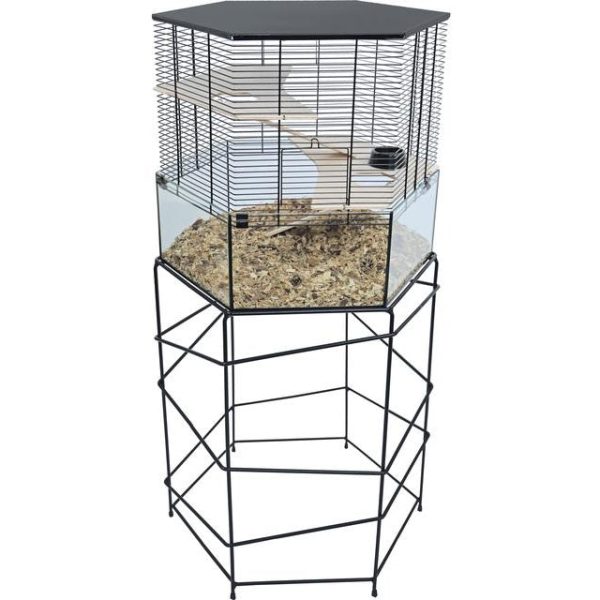 Boon Interzoo hamsterkooi Vision Hexo XL Zwart incl Standaard Hot on Sale