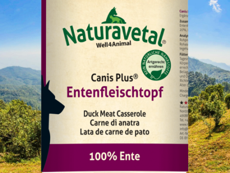 Naturavetal Canis Plus Eendenvlees in blik For Discount