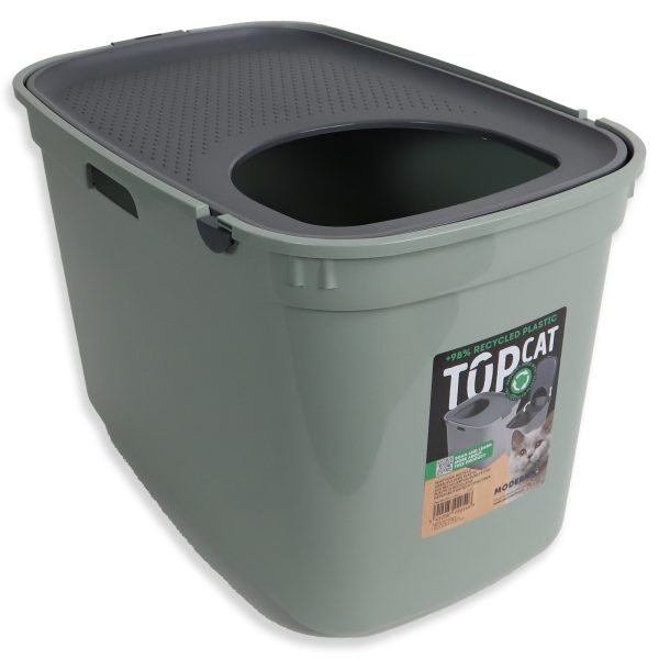 Kattenbak Moderna Kattentoilet Top Cat olive green dark grey Discount