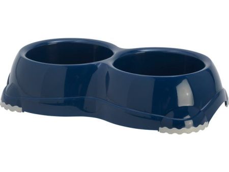 Katten voer water bakken Boon Moderna plastic katten eet drinkbakbak dubbel  Smarty  2, Blauw For Discount