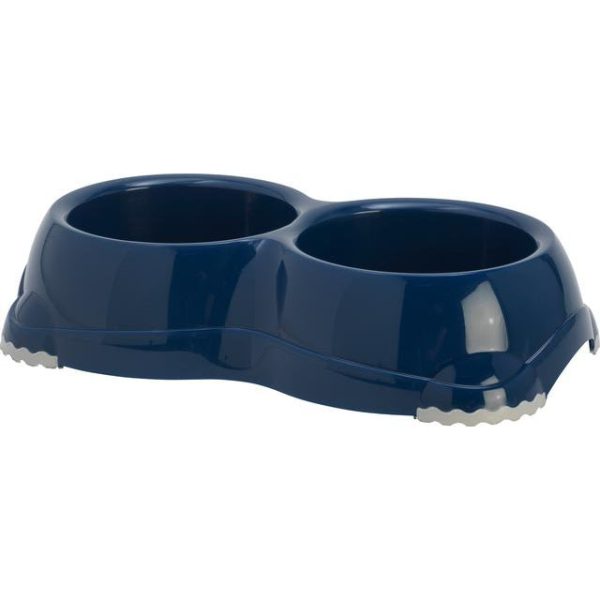 Katten voer water bakken Boon Moderna plastic katten eet drinkbakbak dubbel  Smarty  2, Blauw For Discount