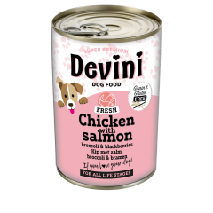 Honden voeding Devini Blikvoeding Hond Chicken & Salmon 400 Gram Supply