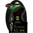 Flexi rollijn CLASSIC cord M, zwart. (5 meter) Fashion