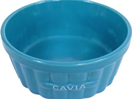 Cavia eetbak steen ribbel blauw, 12 cm. Supply