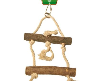 Vogelspeelgoed  Hout touwladder 2-traps, 27 cm. For Discount