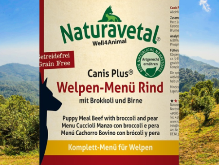 Naturavetal Canis Plus Pups Compleet-Menu met Rund For Discount