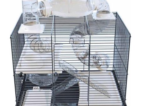 Interzoo hamsterkooi Rocky Plus, zwart zwart. Discount