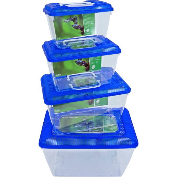 Aquarium benodigdheden Boon aquariums plastic met blauwe deksel on Sale