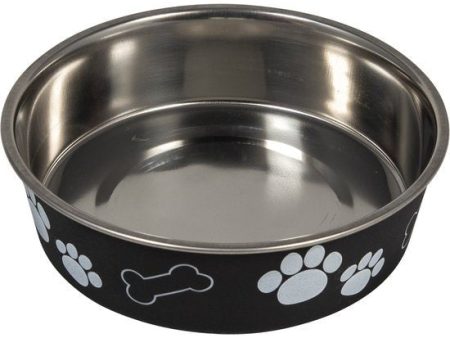 Honden katten voer water bakken Jack and vanilla voer waterbakken pootprint bot zwart For Discount