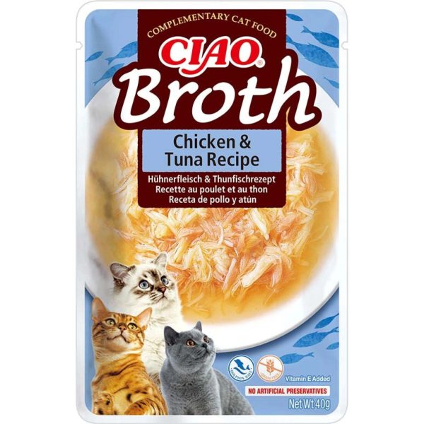 Katten snoepjes soepjes CIAO broth Kip & Tonijn Online now