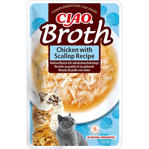 Katten snoepjes soepjes CIAO broth Kip & Sint Jacobsschelp Fashion