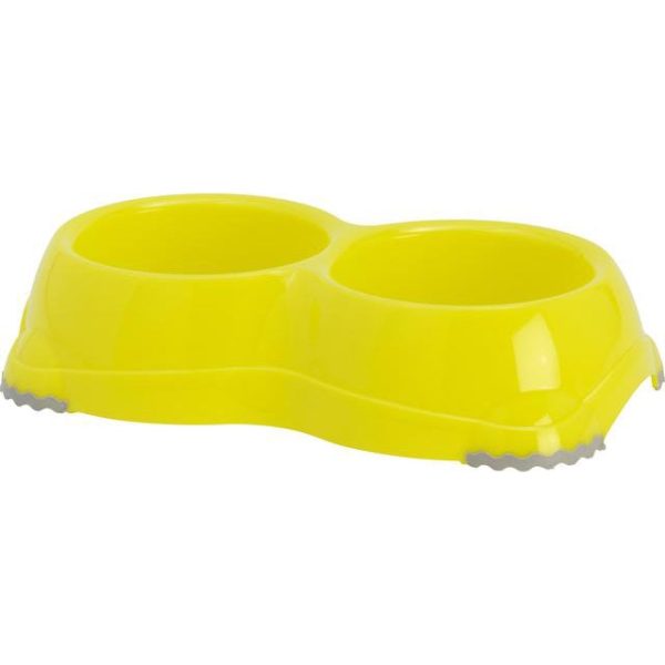 Honden Katten voer water bakken Boon Moderna plastic hondenbakken dubbel  Smarty   Geel Hot on Sale