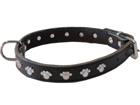 Boon Halsbanden met zilveren honden pootjes 20 mm Zwart For Discount