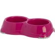 Honden Katten voer water bakken Boon  Boon Moderna plastic katten eet drinkbak dubbel  Smarty  1 Roze For Sale