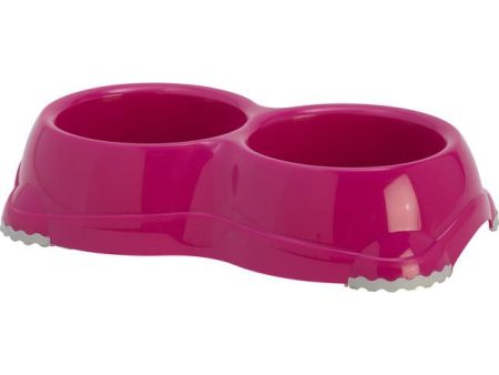 Honden Katten voer water bakken Boon  Boon Moderna plastic katten eet drinkbak dubbel  Smarty  1 Roze For Sale