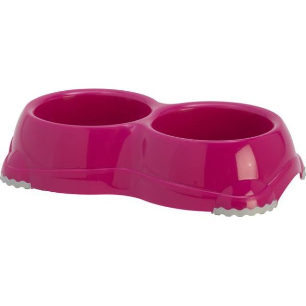 Honden Katten voer water bakken Boon  Boon Moderna plastic katten eet drinkbak dubbel  Smarty  1 Roze For Sale