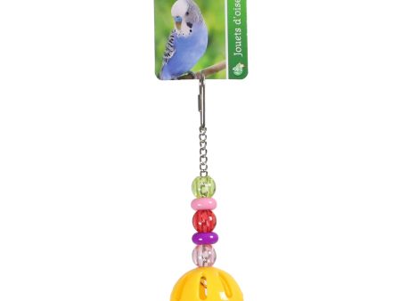 Vogelspeelgoed Boon bal + bel + kralen plastic 16cm Fashion