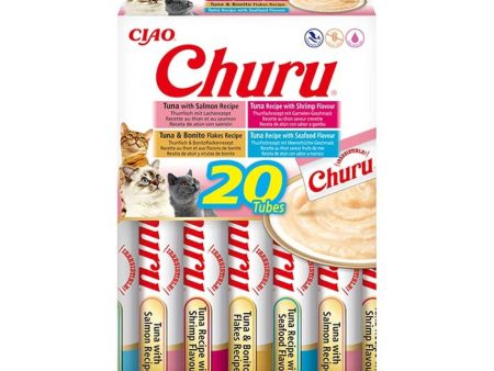 Katten snoepjes INABA Churu kat Multipack Vis en Schaaldieren - 20 stuks For Discount