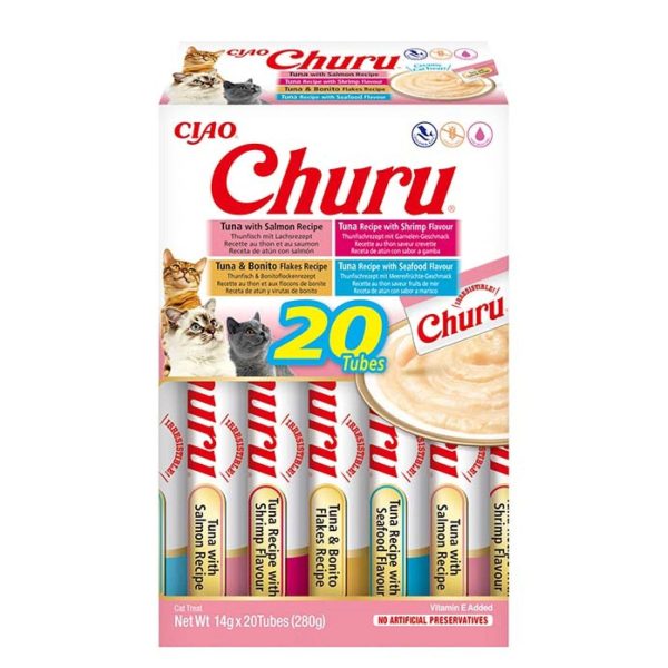 Katten snoepjes INABA Churu kat Multipack Vis en Schaaldieren - 20 stuks For Discount