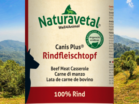 Naturavetal Canis Plus Rundvlees in blik For Sale