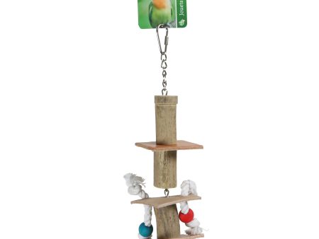 Vogelspeelgoed Boon slinger hout+ leder+touw+bel 32cm Supply