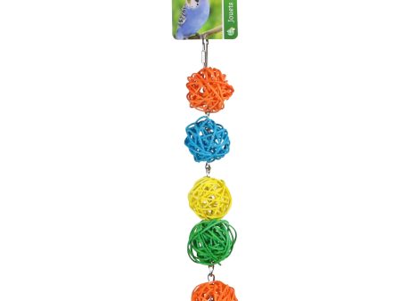 Vogelspeelgoed Boon Boon raffia ballen + bel 27cm For Cheap